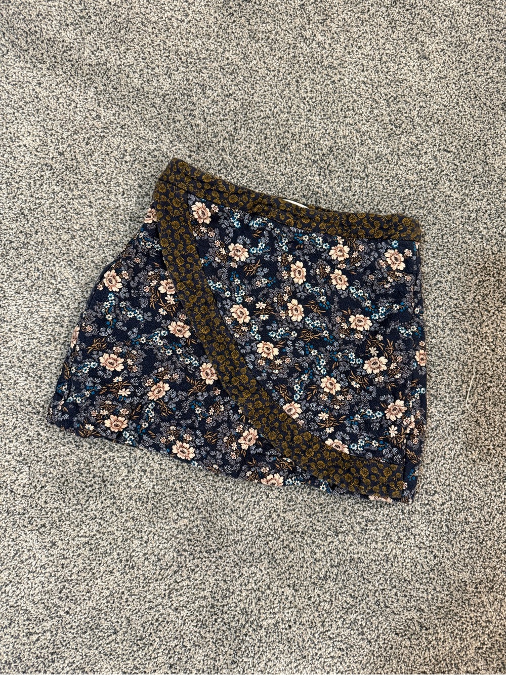 Zara Navy Floral Wrap Skort